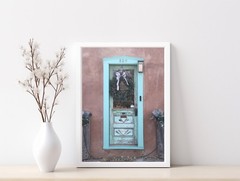 SET of THREE – Santa Fe Blue Door New Mexico Adobe Turquoise Photography Print
