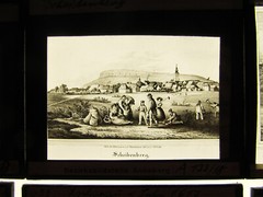 Erzgebirge cities after old engravings Annaberg etc. 14 historical glass pictures