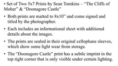 Ireland Art Photograph Prints Signed Matted Doonagore Sean Tomkins Lot Of 2