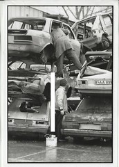 30x20cm original archive photo around 1989 car «junkyard Colt Mercedes VW Golf» photo