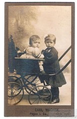 Photography Wachek, Pegau – portrait two children with pram, photography