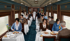 Photo Art Print of Dining car on the Union Pacific’s Columbine train ca. 1920s
