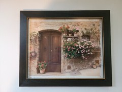 Set of 3 Country Floral Photographs Black Wooden Frames