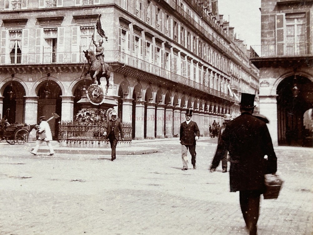 Paris Instantané Place Des Pyramides Photo 1889 Stereo Vintage Album