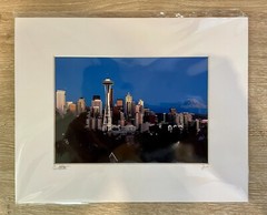 New SEATTLE Skyline space needle Print Photography Jon Robinson matted signed