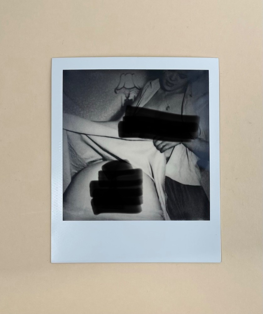 Polaroid Instant Photo Black and White – Female Nude, Portrait Alignment