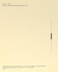 Edward Weston Art Photo Print Card By Fotofolio 4.25”x6” – Nude, 1927