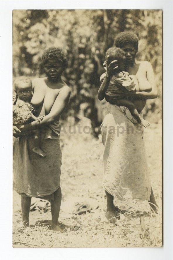 Black Americana Vintage RPPC – Real Photo Postcard – African Mothers