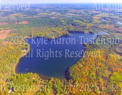 Hunter Lake, Conover, Wisconsin. (Vilas County) Overhead Photo. Frame Optional.