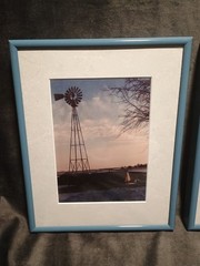 2 Windmill Landscape Photography Framed Sunrise & Sunset Rural/Farm/Country 8×10