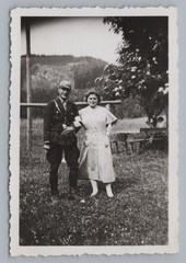 Berchtesgaden Oberau – Man Uniform Woman Portrait Nazis Era – Old Photo 1930s