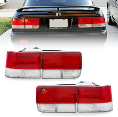USR 92-93 Accord Tail Lights – JDM Style Red/Clear Rear Tail Lamps Set (Left + R