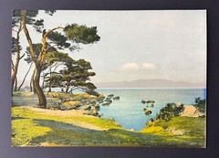 Vintage Cote d’Azur France Coastal Landscape Print 15×11 French Riviera