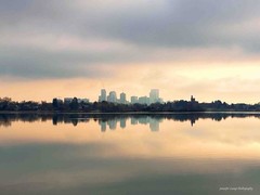 Colorado Denver Skyline Cityscape Sloans Lake Sunrise, Fine Art Photography,