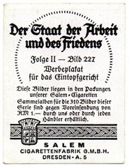 Altes Foto von Alten Werbeplakat Salem Bild 227 von 1933 Sammel Sticker Vintage