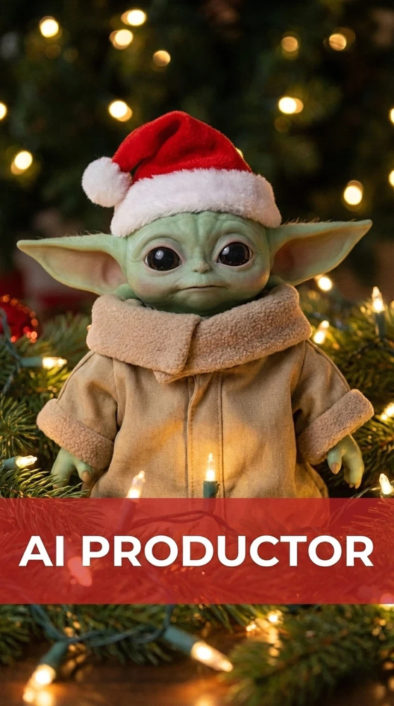Cute Christmas Baby Yoda Art – Santa Hat Digital Download – start wars