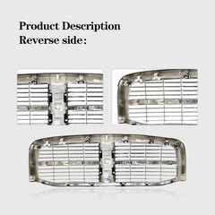 Front Grille Grill All Chrome Compatible with 2006-2009 DODGE RAM 1500 2500 3500