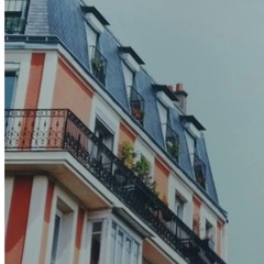 Vintage Photo Quality 30″ x 20″ Balcony European Rod Iron Railing Building Art