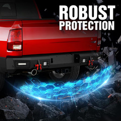 for Ram 1500 Rear Step Bumper Compatible with 2009-2018 Dodge Ram 1500 & 2019-20