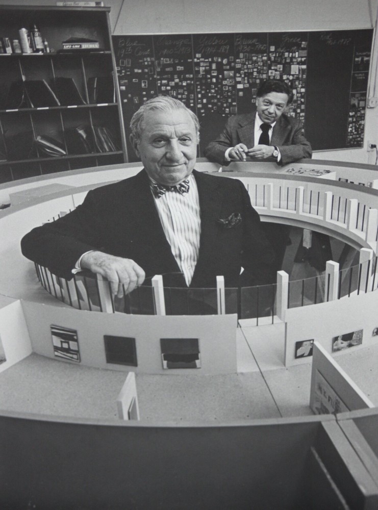 ARNOLD NEWMAN-2 Gelatin Silvers of Joseph Hirshhorn w/ museum model of Hirshhorn