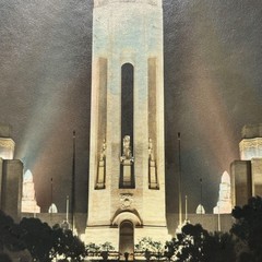 Vintage Liberty Memorial Kansas City Missouri 1950s Photo Art Deco Colorized