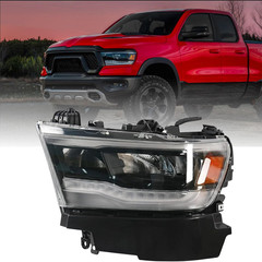 LED Headlight Assembly for 2019-2024 Dodge Ram 1500, OE Style LED DRL Headlight