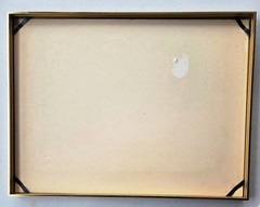 Framed Large-Format Cyanotype Sun Picture on Cloth – Poplar Leaf