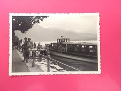 Altes Foto antik See Schiff Boot Tegernsee Bayern Berge boat nice ship old Photo