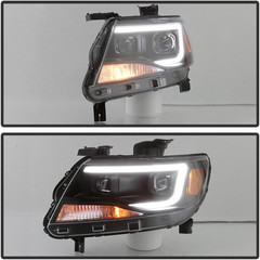 – for 2015-2022 Chevy Colorado Black LED Tube DRL Dual Projector Headlights Head