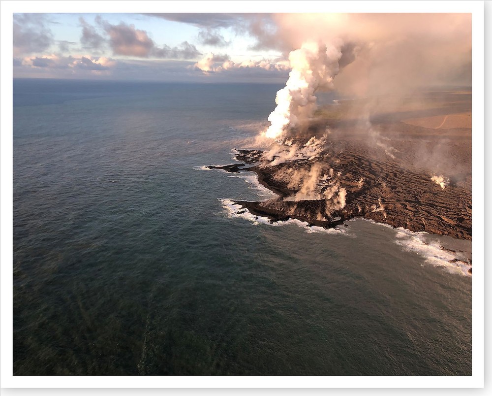 Kilauea Volcano Lava Ocean Entry Forming New Coast 2018 Silver Halide Photo