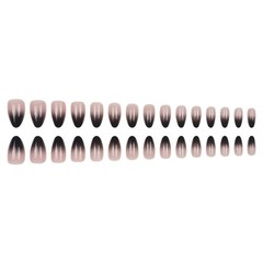 30 Pack French Black Press On Nails Short Almond Acrylic Stick On Nails…