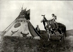 1972 Orig Edward Curtis Assiniboin Indian Painted Tipi Teepee Art Photo Gravure