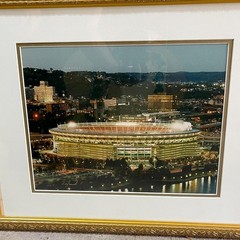 Pittsburgh Three Rivers Stadium Football Baseball Framed Photograph 18×22