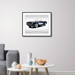 Classic Car – 1961 Chevy Corvette in Tuxedo Black – Muscle Car – Print
