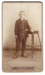 Photograph A. Jandorf & Co., Berlin, Belle Alliance Str. 1-2, boy probably dressed