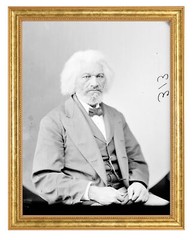 Frederick Douglass Photograph in a Aged Gold Frame