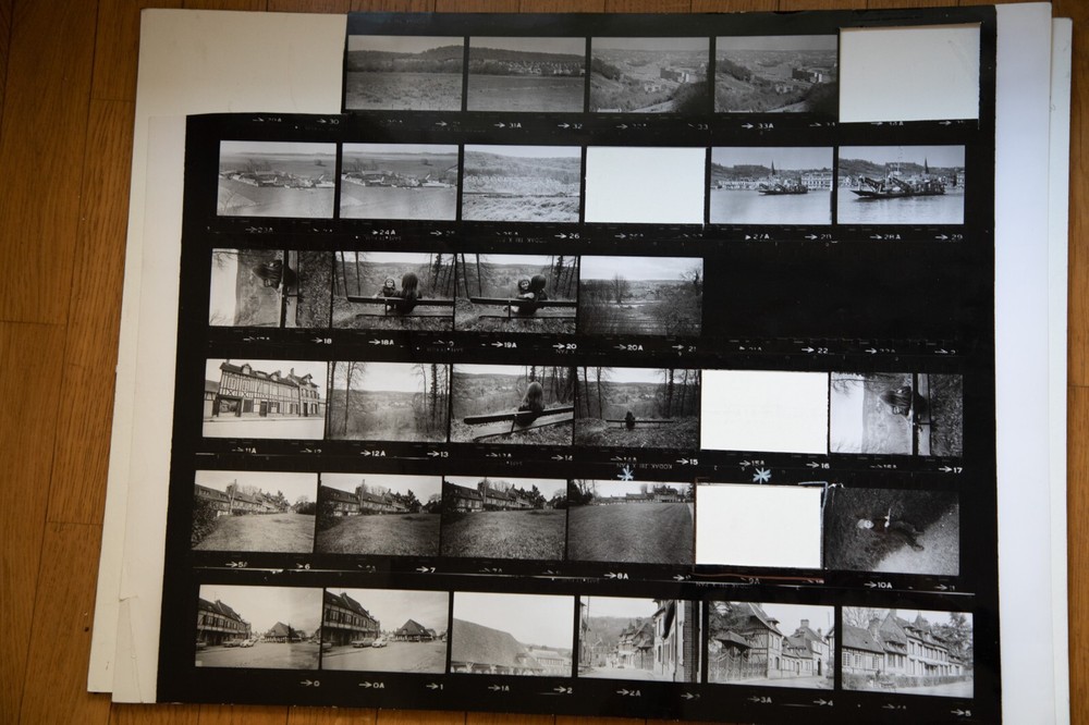Photo Print Large Contact Sheet 1980 Various Views Normandy 40X50cm
