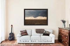 Tornado Photography Print: Kansas Storm Dirt Field Thunderstorm Weather Photo