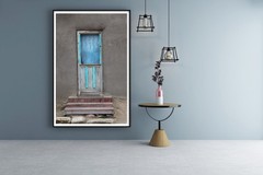 Santa Fe New Mexico Southwest Blue Turquoise Door Adobe House Photography Print