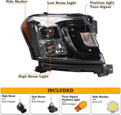 RH Halogen Headlight Fit for 2018 2019 2020 2021 Ford Expedition XLT Limitated H