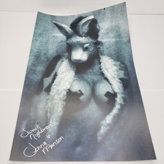 Signed Jenna Manson Horror Photography 11 X 17 BLACK AND WHITE BUNNY