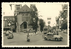 Lausanne 1954 – Place St Francois Car Vehicle Tram Scooter Photo 10x7cm