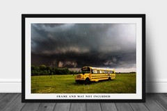 Storm Photography Print | School Bus Picture | Oklahoma Wall Art | Classroom