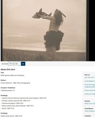Mandan Man, Offering Buffalo Skull, Edward S. Curtis Orig, 5×7 New Print $4.49