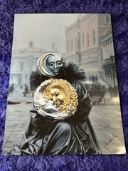 Italian Fulvio Roiter Photograph Print VENEZIA – Maschere di Carnevale 24”x17.5”