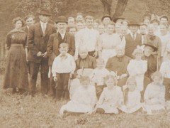 Vtg c.1890s Photograph Country Family Generations Sepia B&W
