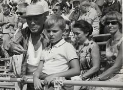 Vintage Archive Barite Photo 1965 Pablo Picasso Bullfighting with Woman + Son