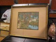 WALLACE NUTTING HAND COLORED «UPPER CONNECTICUT DRIVE» SIGNED FRAMED 17.5″ X 14″