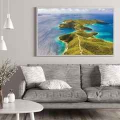 St John Beaches Aerial Photography Wall Art Decor, East End Hurricane Hole USVI