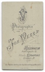 Photograph Joh. Verra, Rosenheim, Spring Str. 10, Portrait of a Young Woman
